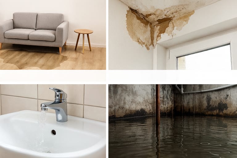 Water damaged wall stain repair and redecoration in Glasgow
